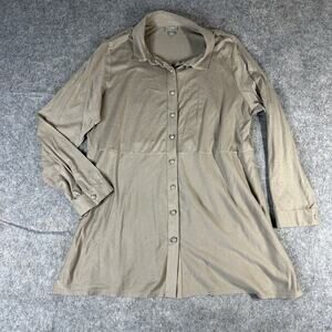J Jill Tunic Top Womens XL Button Down Pima Cotton Lagonlook